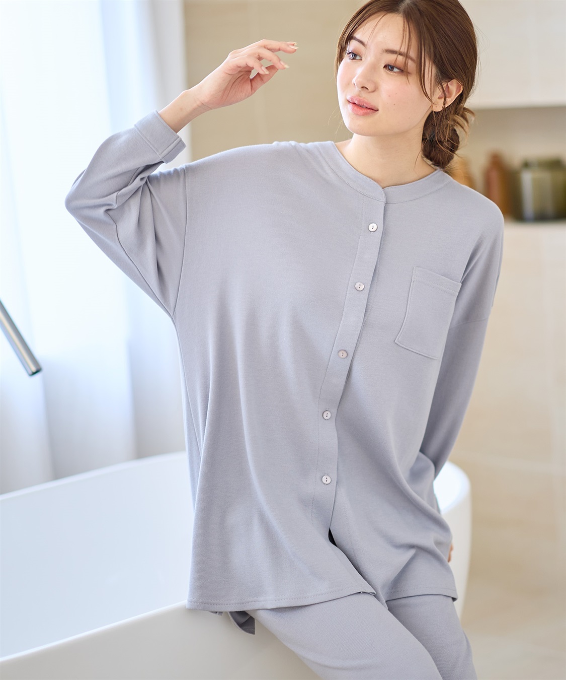 Rosemadame マタニティから産後まで ふわふわスムース無地パジャマ（マタニティ/授乳服）授乳楽々 妊婦服 産前・産後対応_sub_12