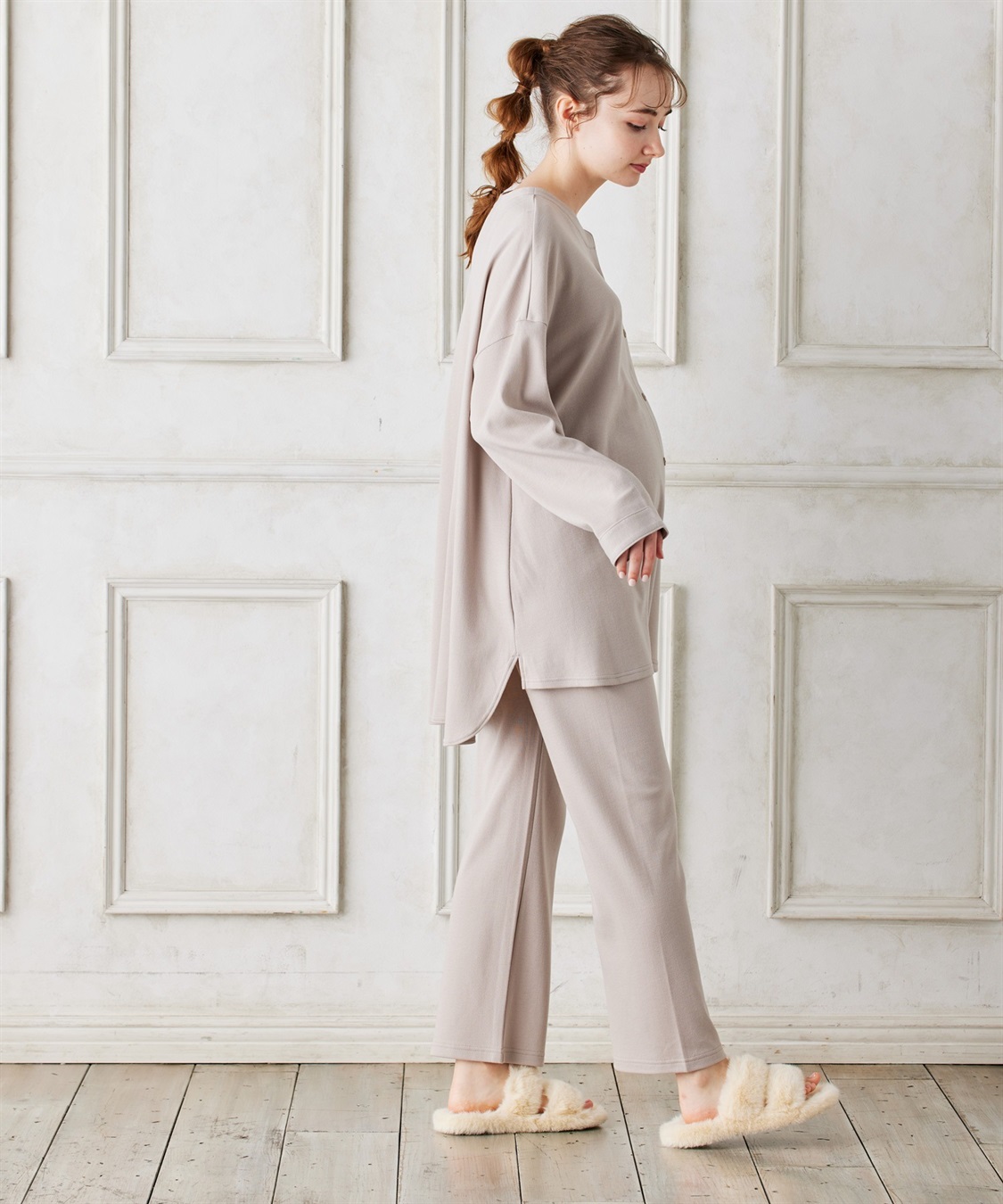 Rosemadame マタニティから産後まで ふわふわスムース無地パジャマ（マタニティ/授乳服）授乳楽々 妊婦服 産前・産後対応_sub_14