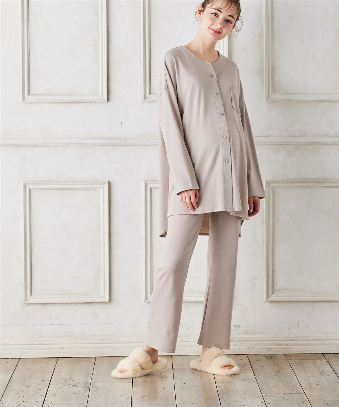 Rosemadame マタニティから産後まで ふわふわスムース無地パジャマ（マタニティ/授乳服）授乳楽々 妊婦服 産前・産後対応_sub_15