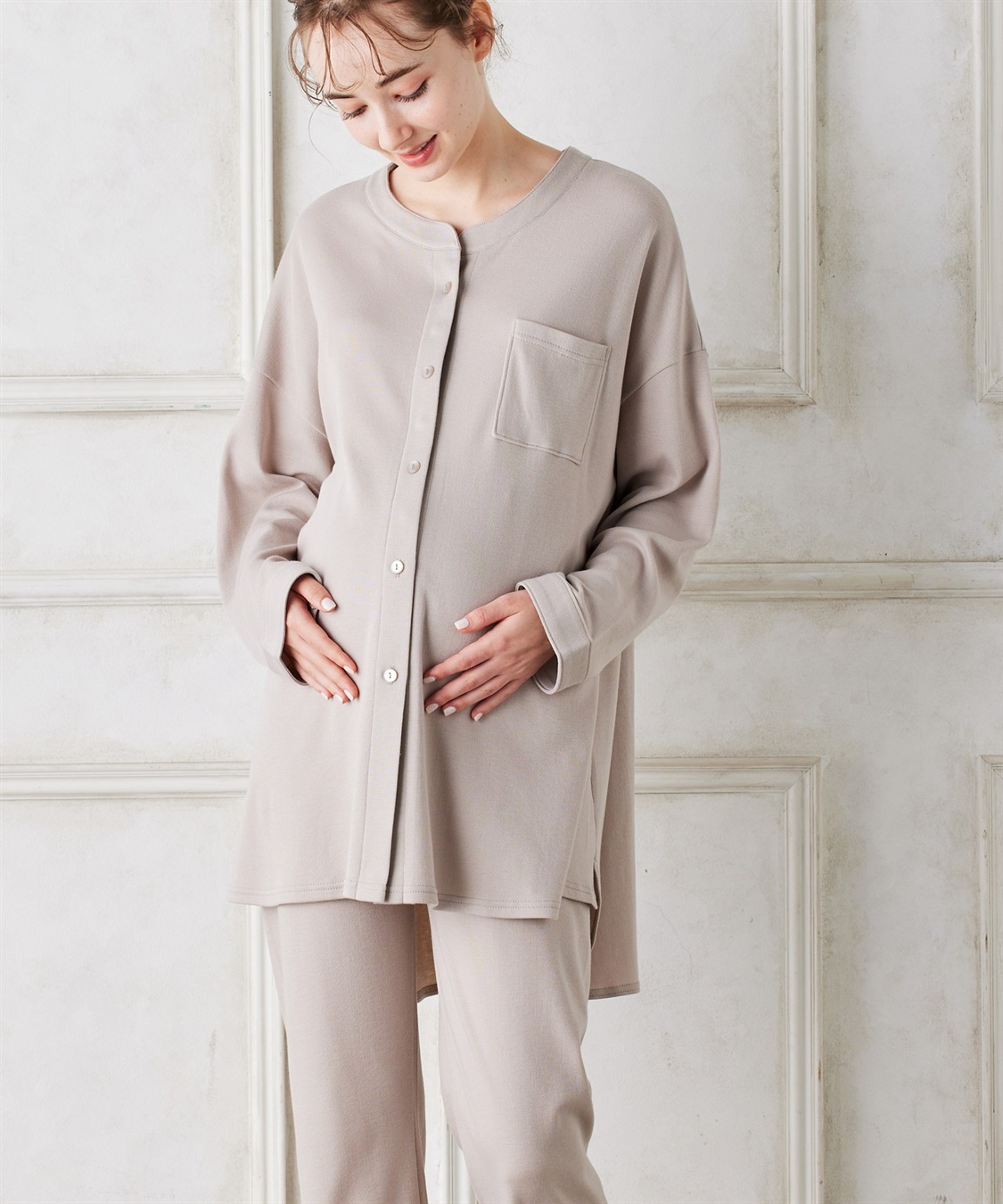 Rosemadame マタニティから産後まで ふわふわスムース無地パジャマ（マタニティ/授乳服）授乳楽々 妊婦服 産前・産後対応_sub_16