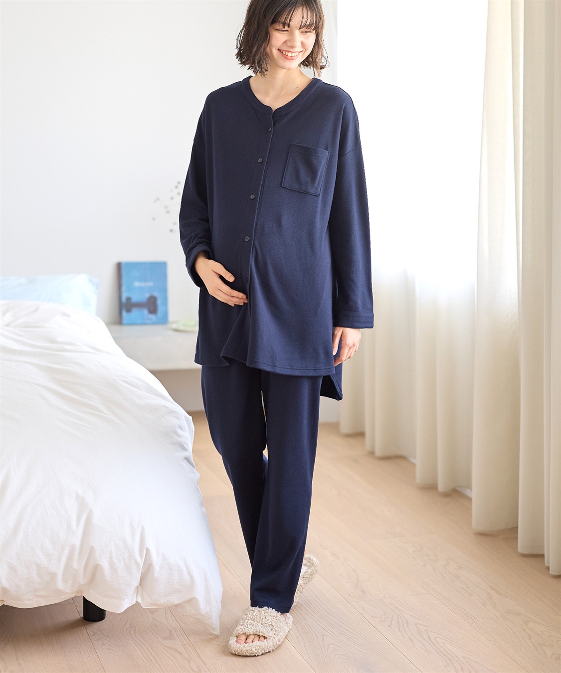 Rosemadame マタニティから産後まで ふわふわスムース無地パジャマ（マタニティ/授乳服）授乳楽々 妊婦服 産前・産後対応_sub_19