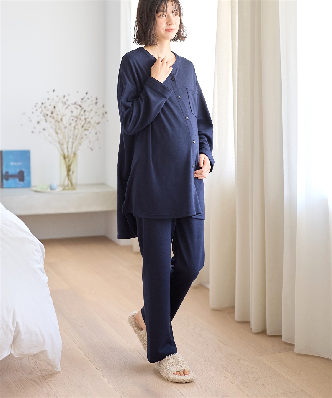 Rosemadame マタニティから産後まで ふわふわスムース無地パジャマ（マタニティ/授乳服）授乳楽々 妊婦服 産前・産後対応_sub_20