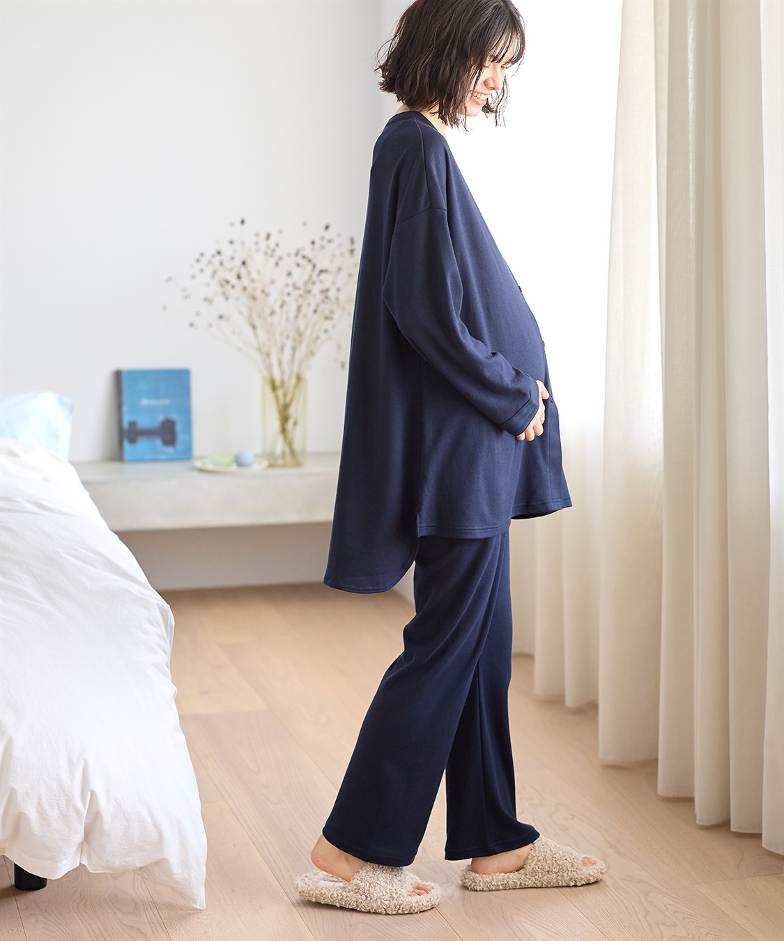 Rosemadame マタニティから産後まで ふわふわスムース無地パジャマ（マタニティ/授乳服）授乳楽々 妊婦服 産前・産後対応_sub_22