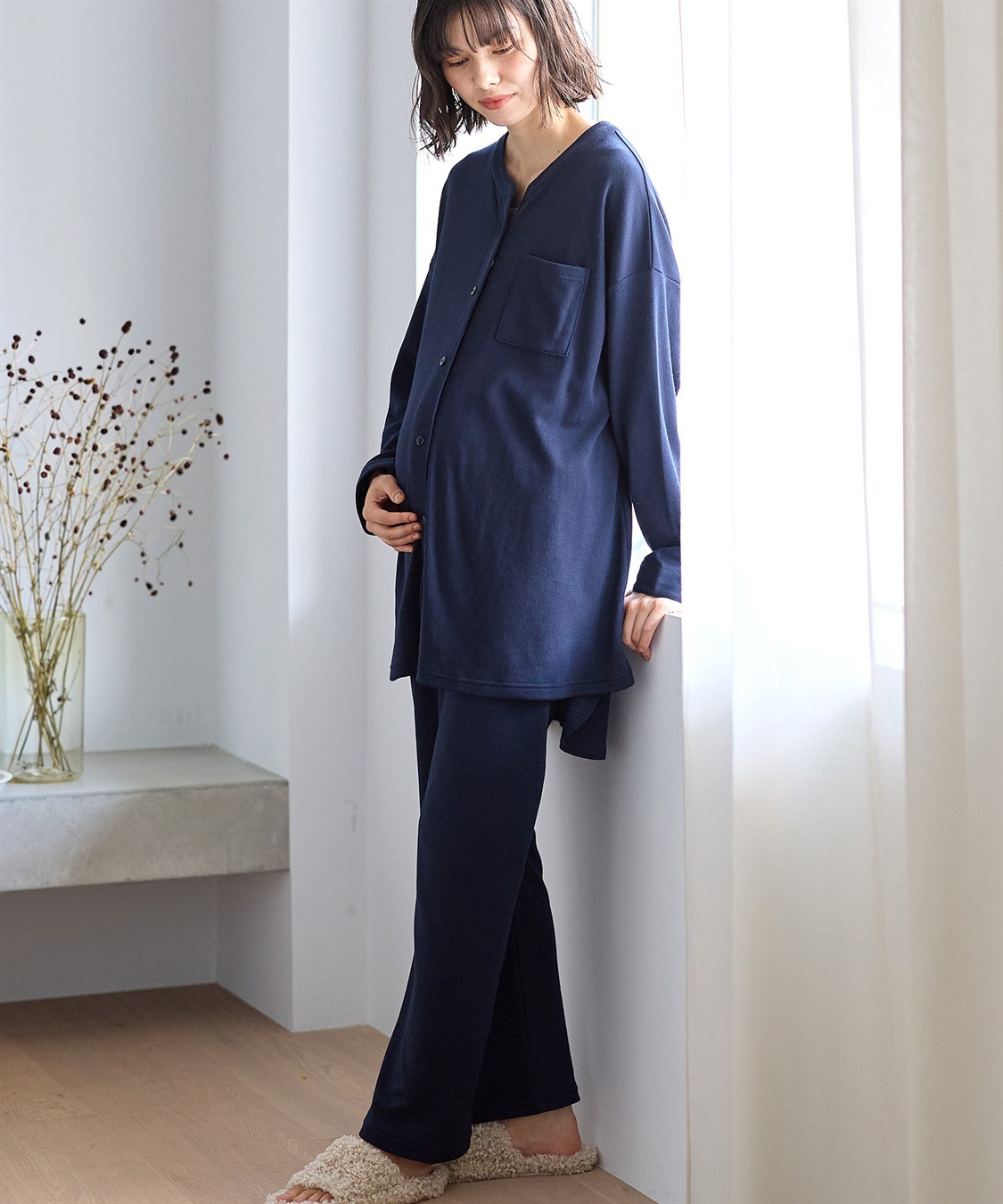 Rosemadame マタニティから産後まで ふわふわスムース無地パジャマ（マタニティ/授乳服）授乳楽々 妊婦服 産前・産後対応_sub_23