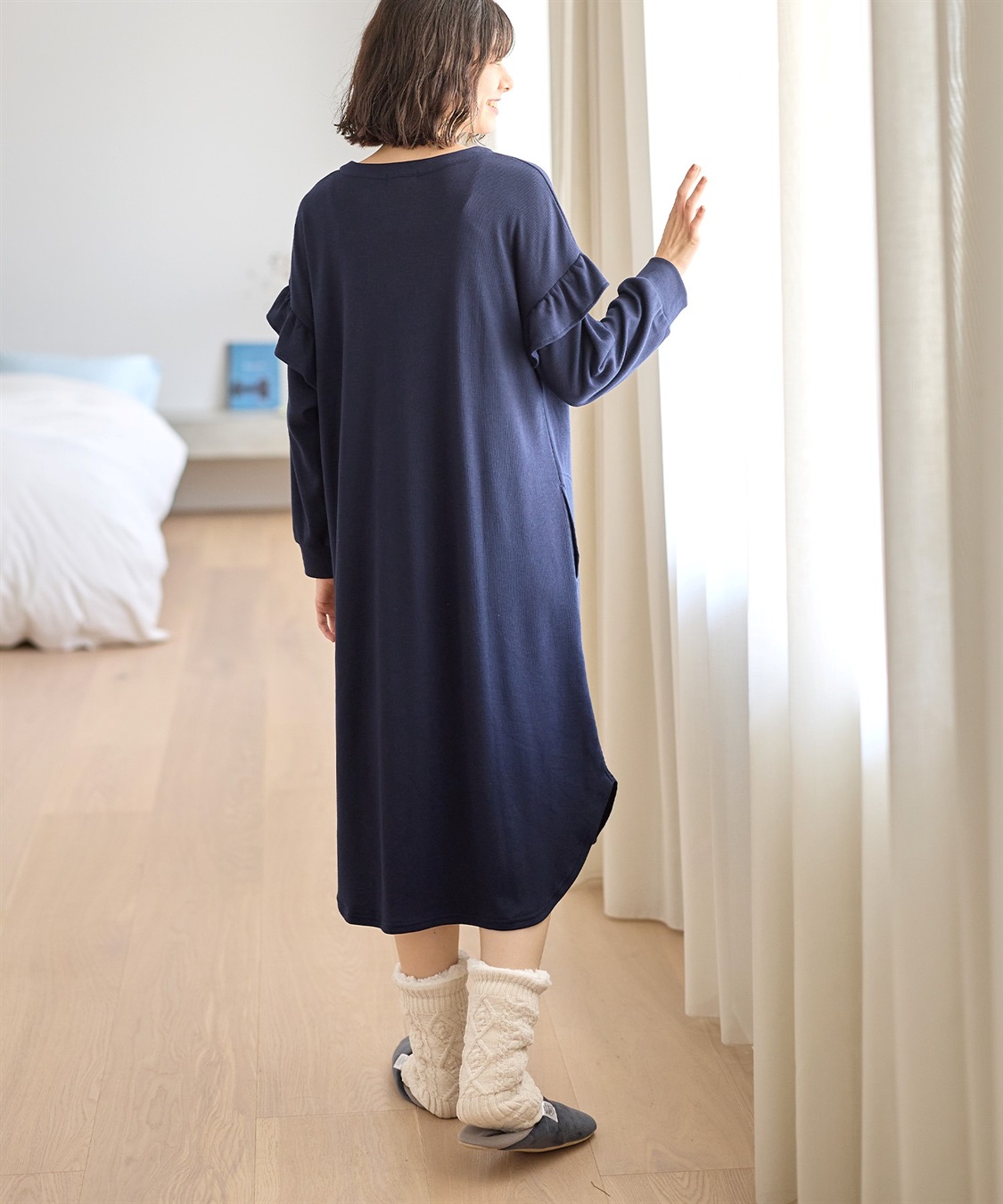 Rosemadame マタニティから産後まで ふわふわスムース無地ネグリジェ パジャマ（マタニティ/授乳服）授乳楽々 妊婦服 産前・産後対応_sub_8