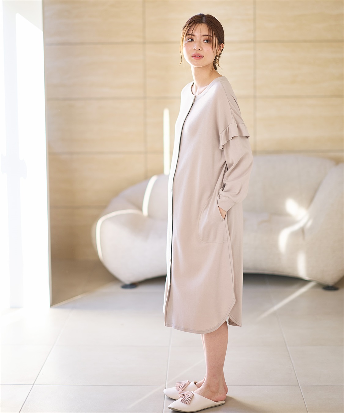 Rosemadame マタニティから産後まで ふわふわスムース無地ネグリジェ パジャマ（マタニティ/授乳服）授乳楽々 妊婦服 産前・産後対応_sub_14