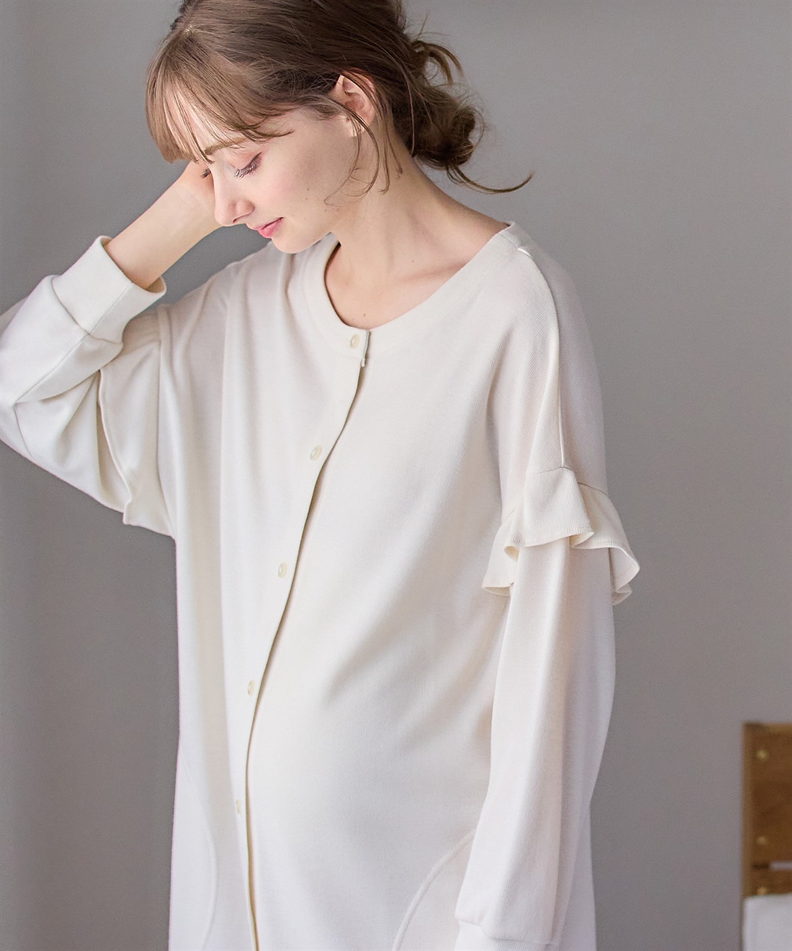 Rosemadame マタニティから産後まで ふわふわスムース無地ネグリジェ パジャマ（マタニティ/授乳服）授乳楽々 妊婦服 産前・産後対応_sub_17