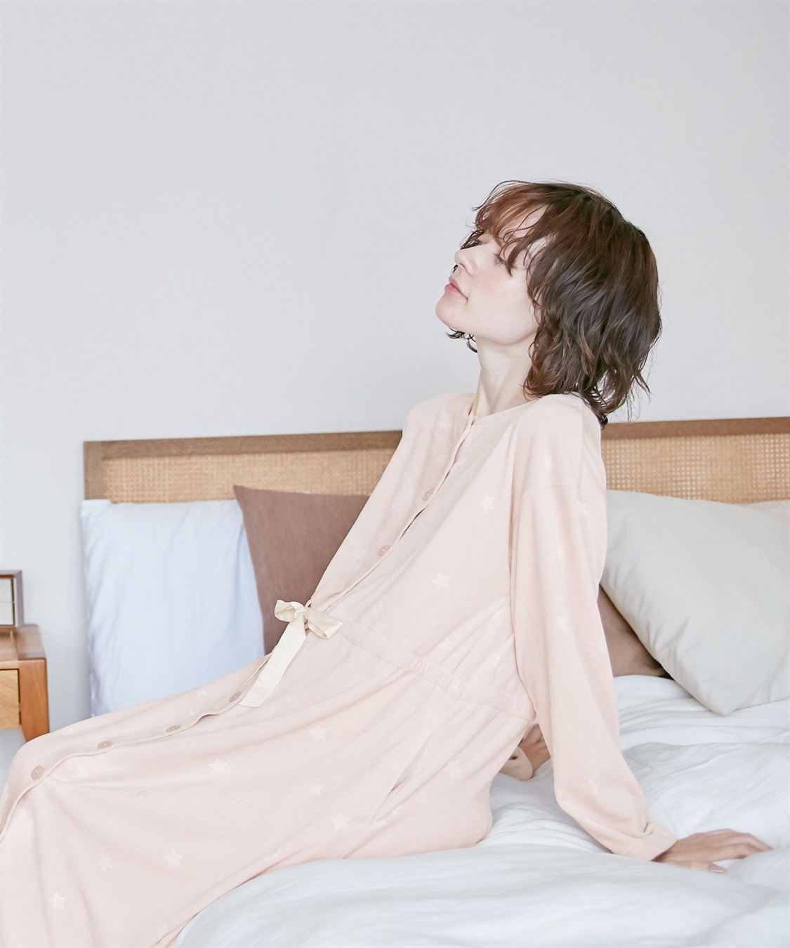 Rosemadame 授乳らくらく しっとりベロア エンボス ネグリジェ　パジャマ（マタニティ/授乳服）授乳楽々 妊婦服 産前・産後対応_sub_4