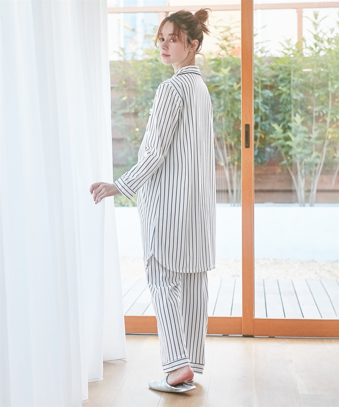 Rosemadame ツイルニット ストライプ柄パジャマ・ネグリジェ（マタニティ/授乳服）入院準備 出産準備 授乳楽々　授乳口付き産前 産後　_sub_15