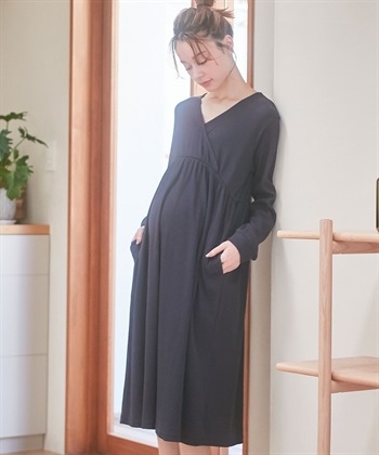 Rosemadame ワッフルカシュクール  ルームワンピース・パジャマ（マタニティ/授乳服）入院準備 出産準備 授乳楽々　授乳口付き産前 産後　_subthumb_1