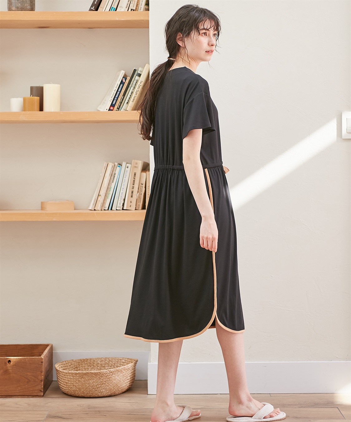 Rosemadame リブバイカラールーム半袖ワンピースパジャマ（マタニティ&授乳服）_sub_10