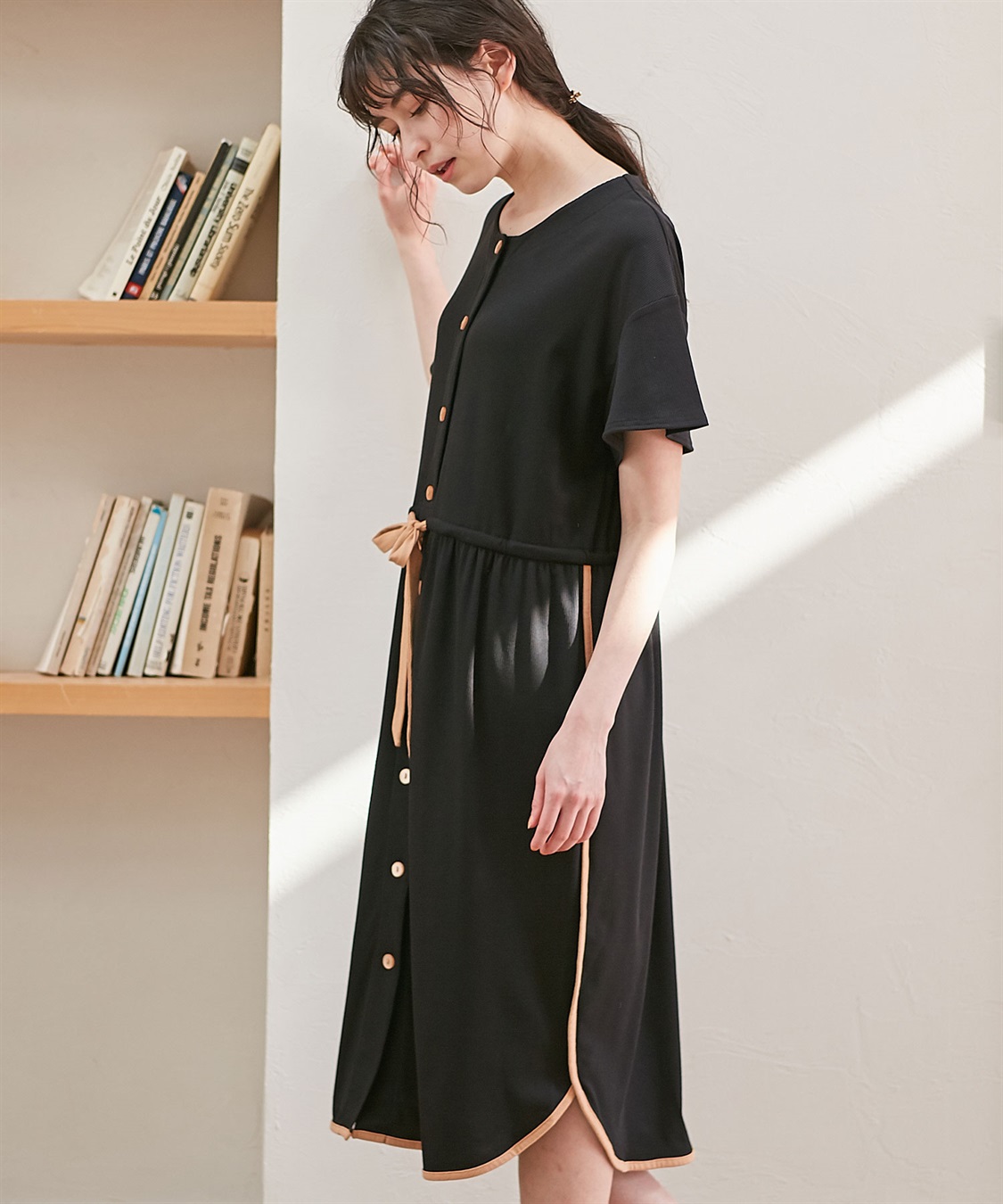 Rosemadame リブバイカラールーム半袖ワンピースパジャマ（マタニティ&授乳服）_sub_11