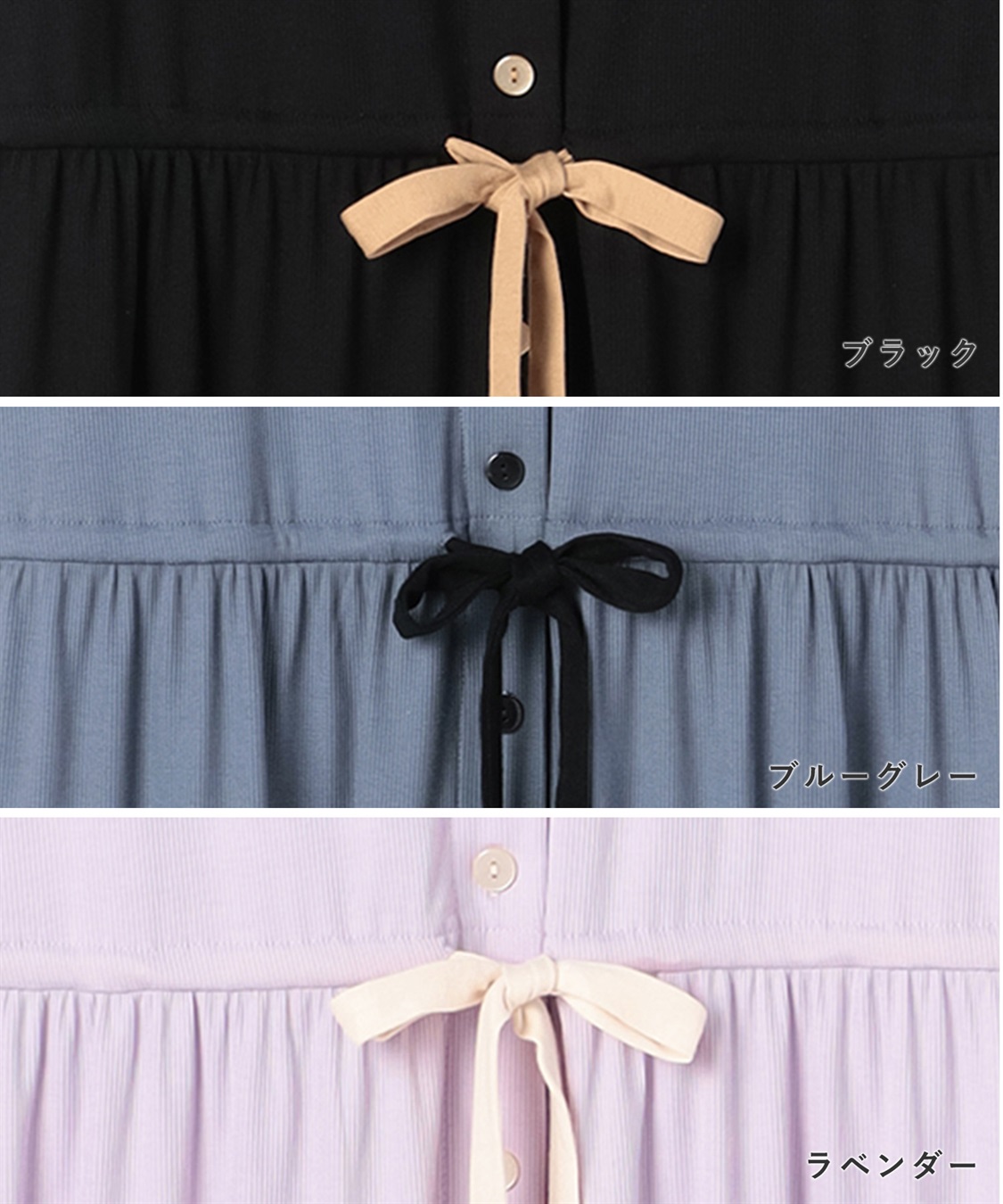 Rosemadame リブバイカラールーム半袖ワンピースパジャマ（マタニティ&授乳服）_sub_25