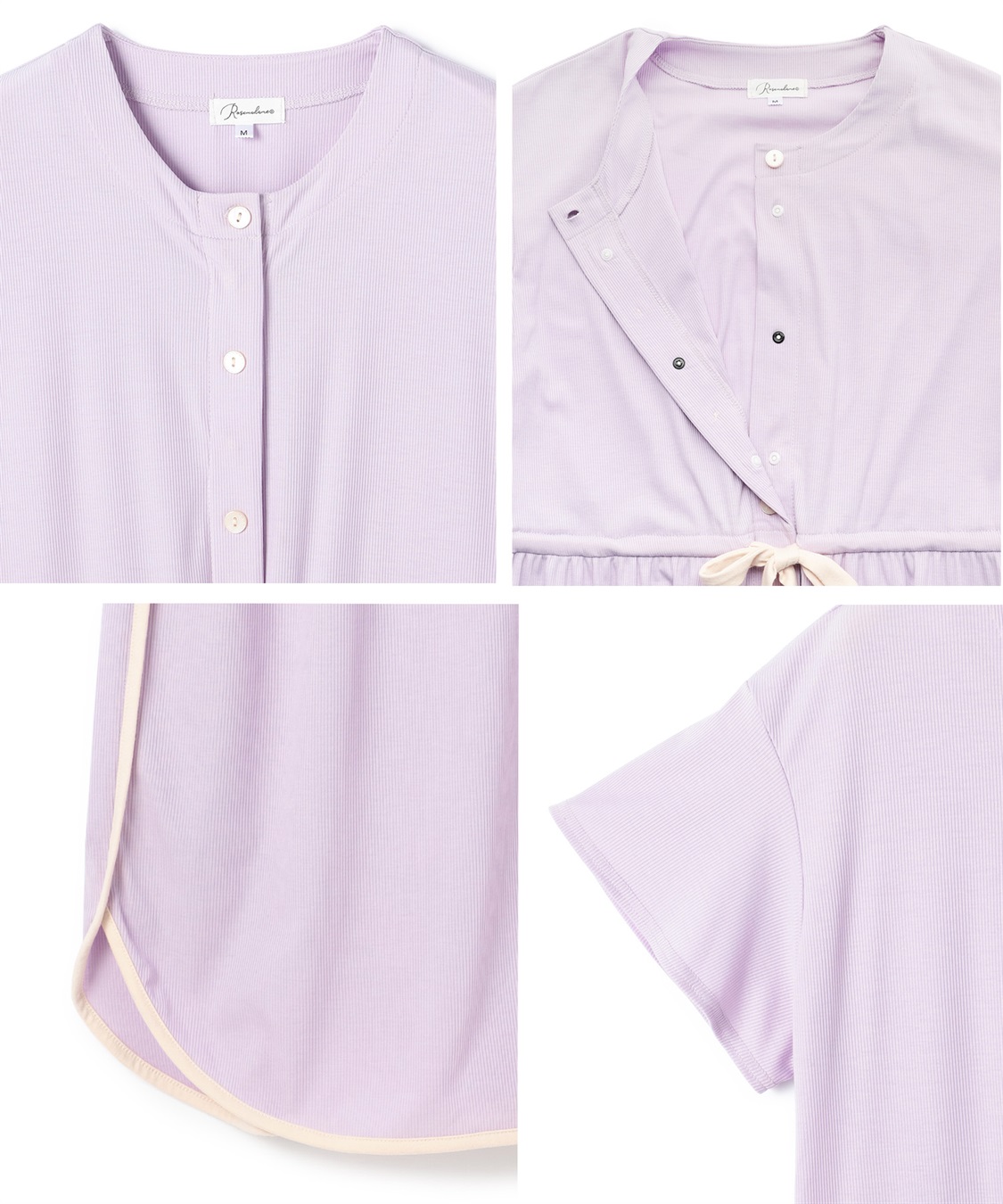 Rosemadame リブバイカラールーム半袖ワンピースパジャマ（マタニティ&授乳服）_sub_27