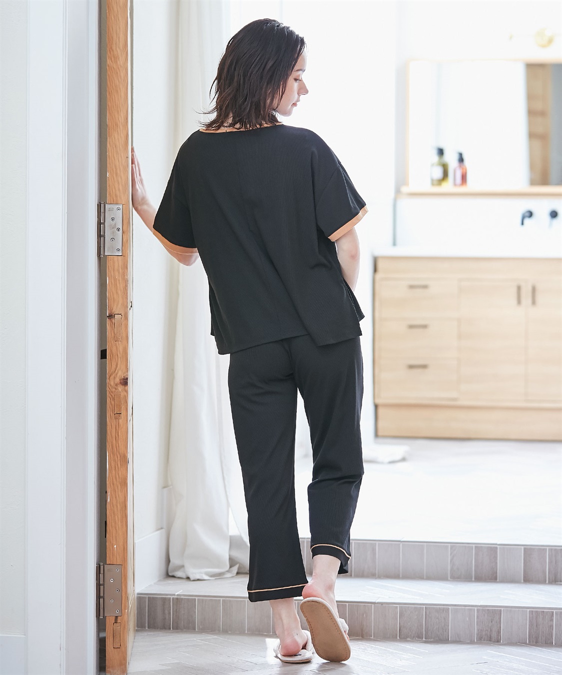 Rosemadame 【セット】リブバイカラールームウェア 半袖パジャマ（マタニティ&授乳服）_sub_8