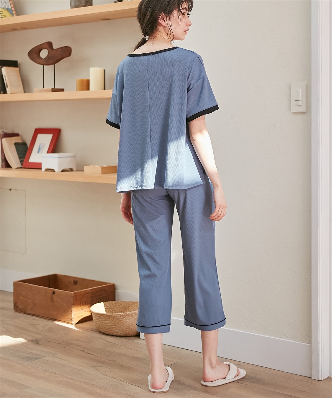 Rosemadame 【セット】リブバイカラールームウェア 半袖パジャマ（マタニティ&授乳服）_sub_11