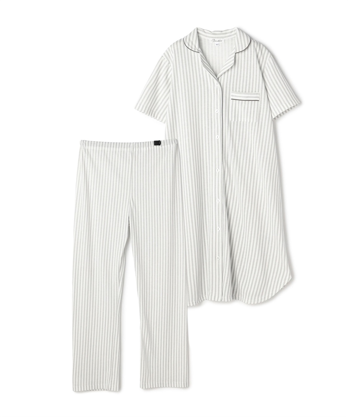 Rosemadame 吸汗速乾　快適ストライプカットソー半袖パジャマ上下セット_sub_17