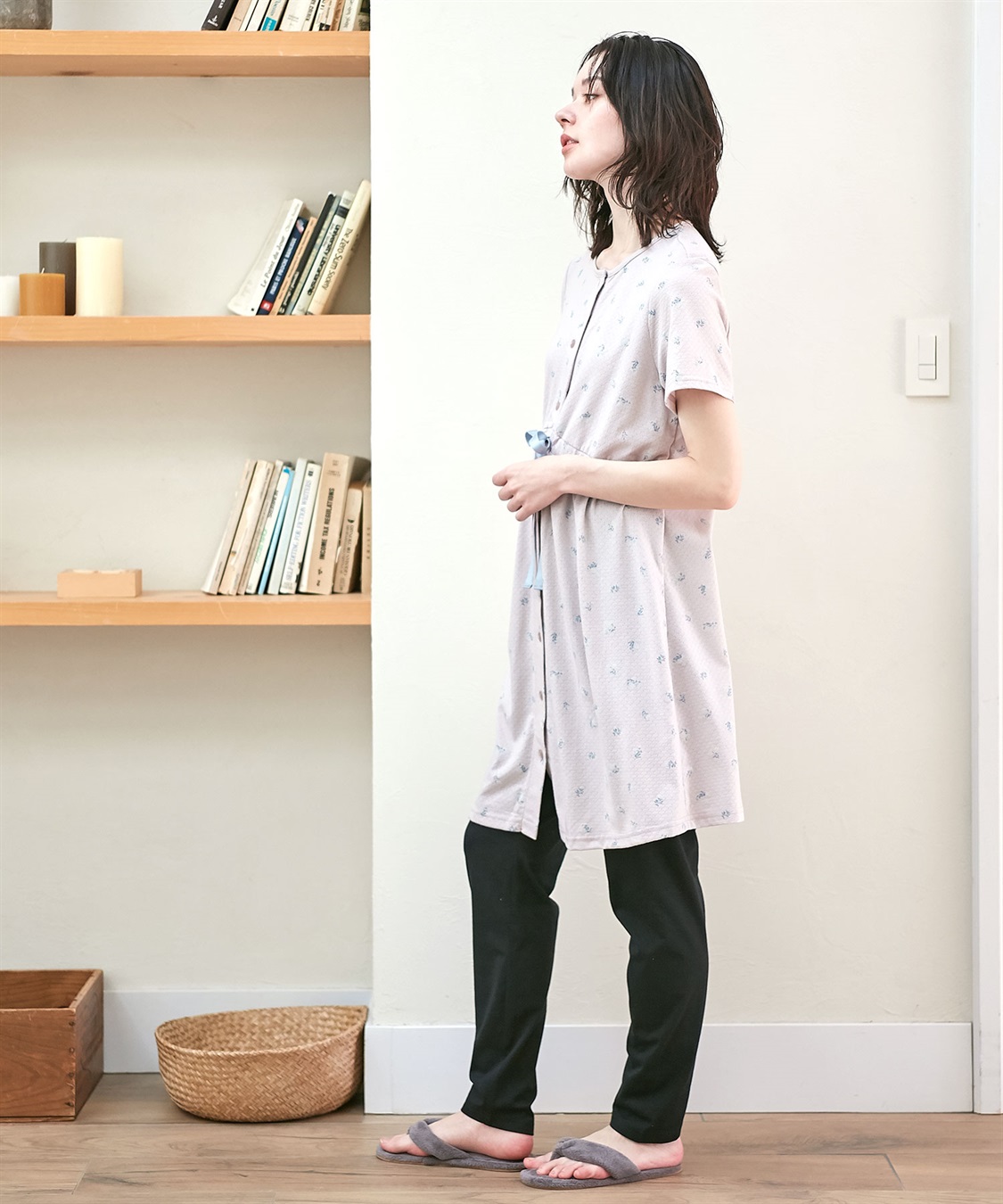 Rosemadame 【セット】パターンメッシュ花プリント半袖パジャマ&レギンス（マタニティ&授乳服）_sub_10