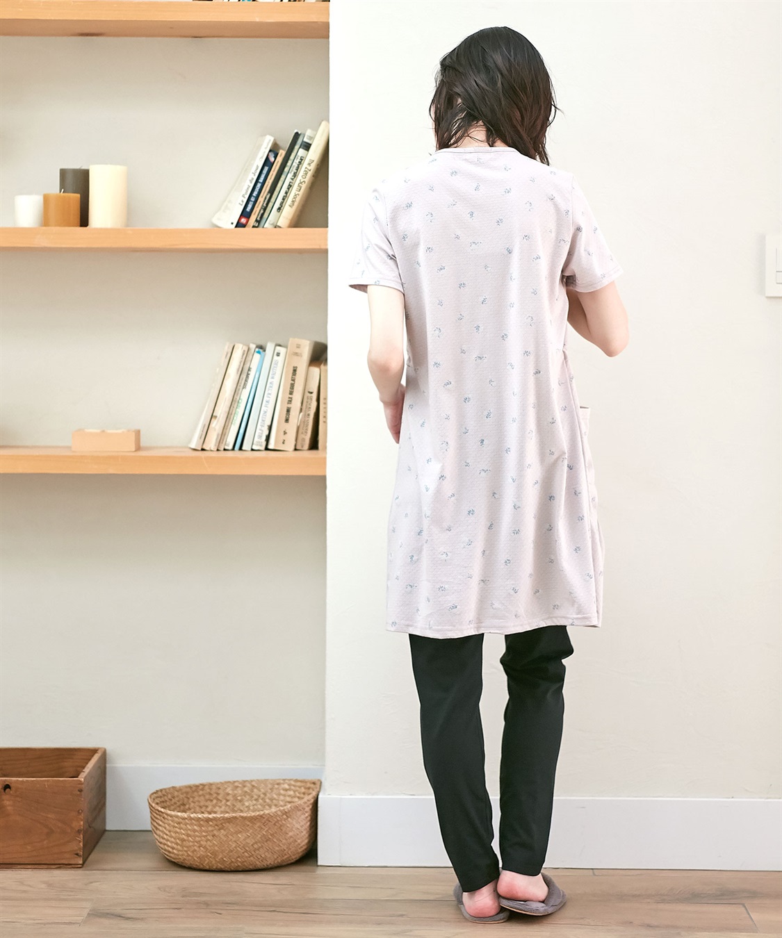 Rosemadame 【セット】パターンメッシュ花プリント半袖パジャマ&レギンス（マタニティ&授乳服）_sub_11