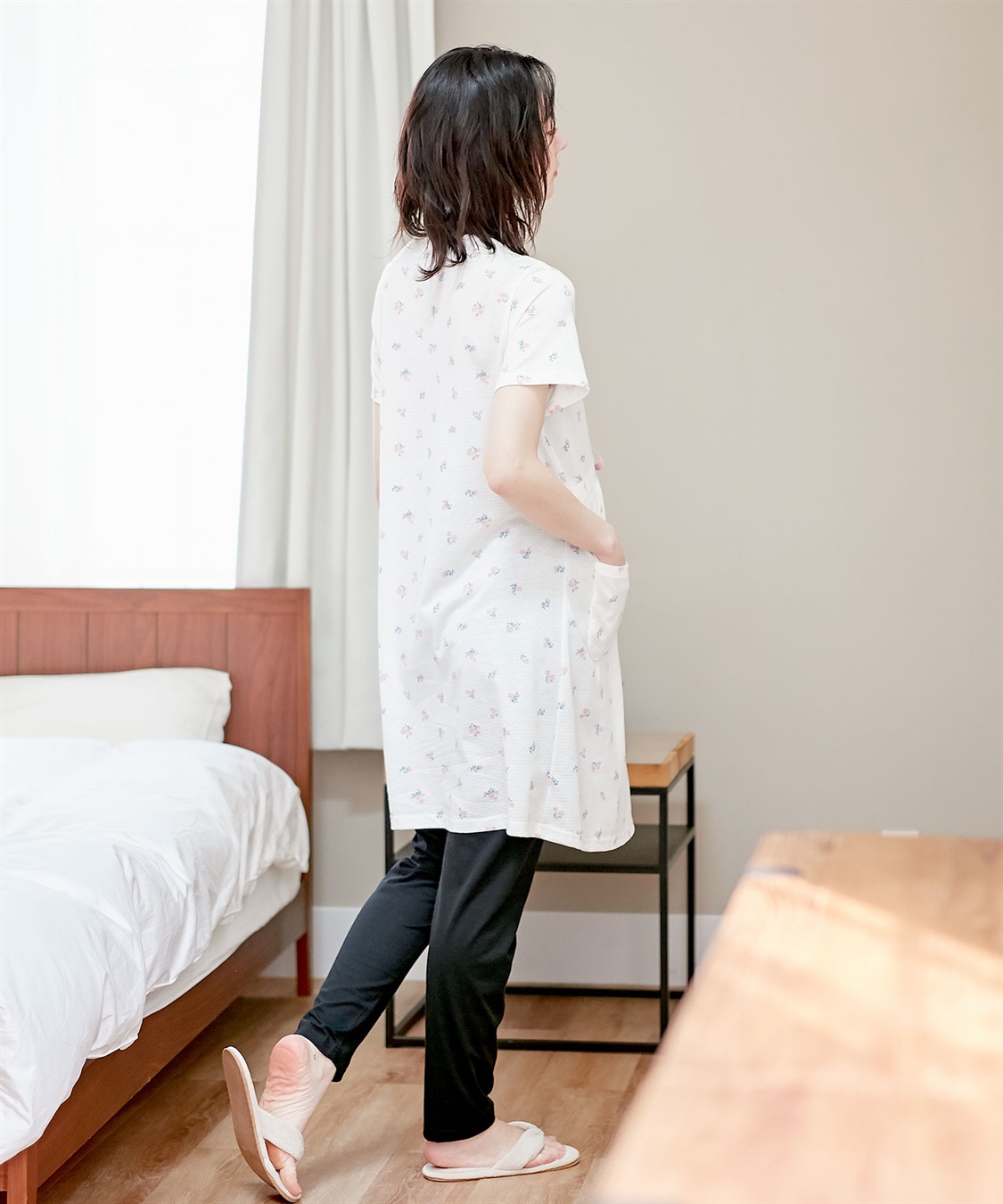 Rosemadame 【セット】パターンメッシュ花プリント半袖パジャマ&レギンス（マタニティ&授乳服）_sub_18