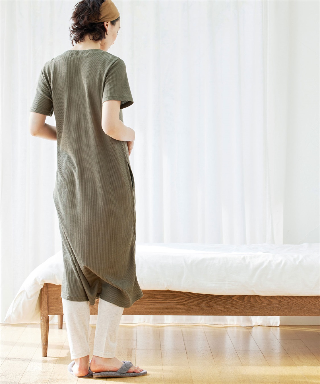 Rosemadame ワッフル×天竺　らくらく授乳２WAY半袖パジャマ（マタニティ~産後）_sub_4