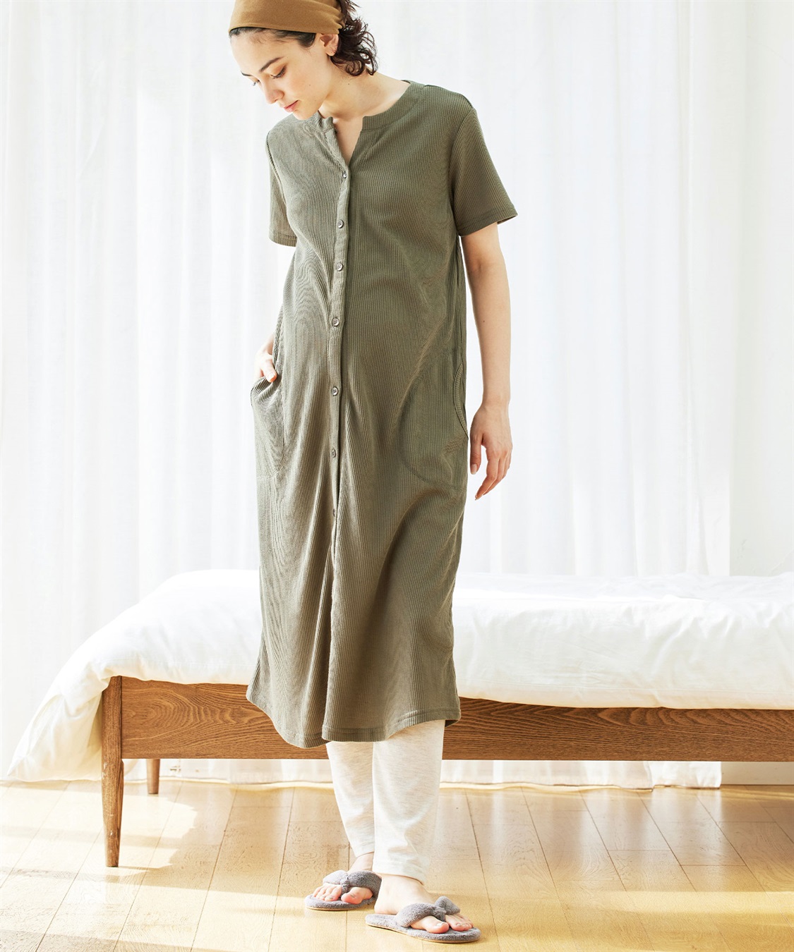 Rosemadame ワッフル×天竺　らくらく授乳２WAY半袖パジャマ（マタニティ~産後）_sub_5