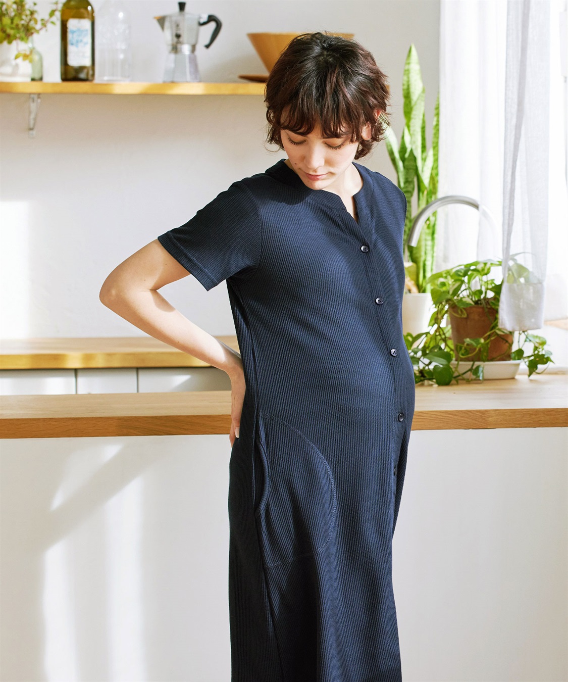 Rosemadame ワッフル×天竺　らくらく授乳２WAY半袖パジャマ（マタニティ~産後）_sub_10