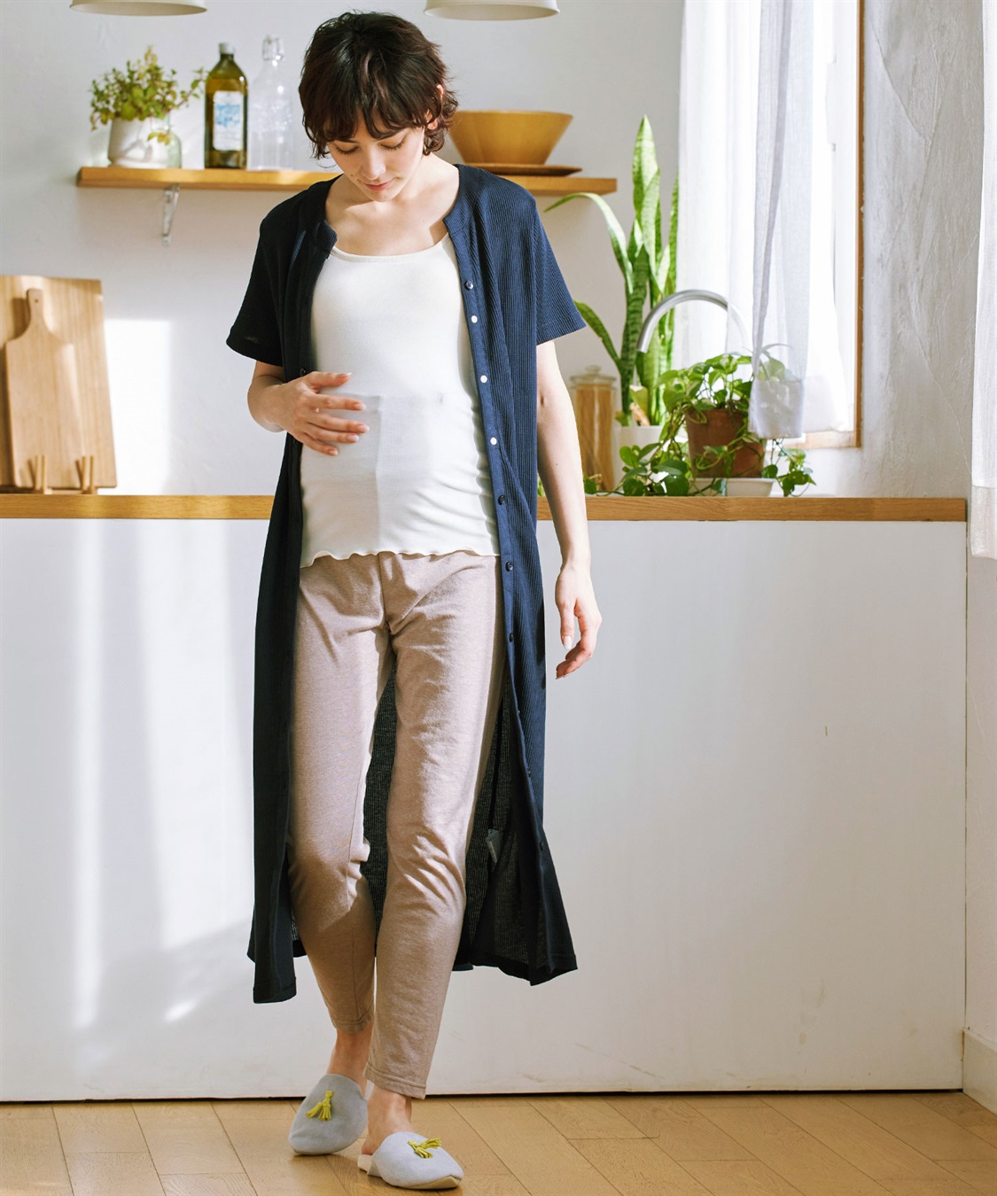 Rosemadame ワッフル×天竺　らくらく授乳２WAY半袖パジャマ（マタニティ~産後）_sub_11