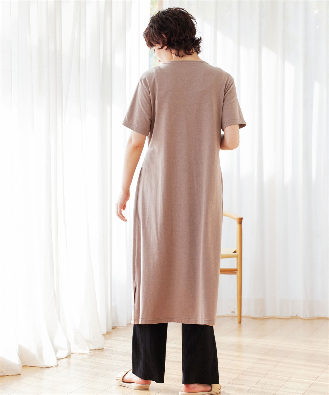 Rosemadame らくらく授乳コットン混半袖ベア天竺ルームワンピース（かけ違い防止スナップ・マタニティ&授乳服）_sub_10