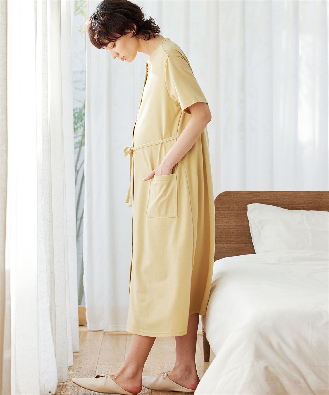 Rosemadame らくらく授乳コットン混半袖ベア天竺ルームワンピース（かけ違い防止スナップ・マタニティ&授乳服）_sub_15