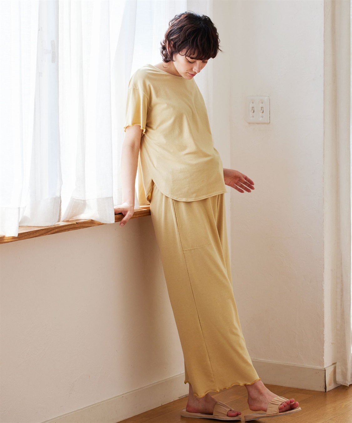 ママの声から生まれたマタニティから産後までらくちん授乳半袖ルームウェア上下セット Rosemadame｜クロスプラス公式通販サイト