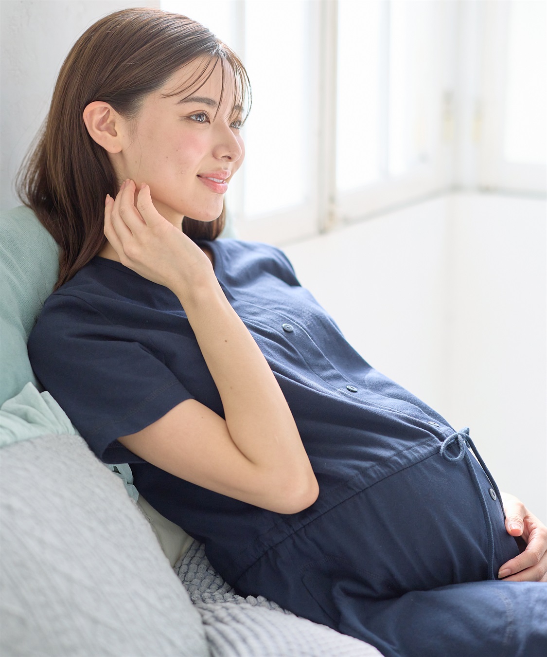 Rosemadame 天竺先染めボーダー&無地 らくらく授乳半袖ネグリジェ （マタニティ~産後）_sub_22