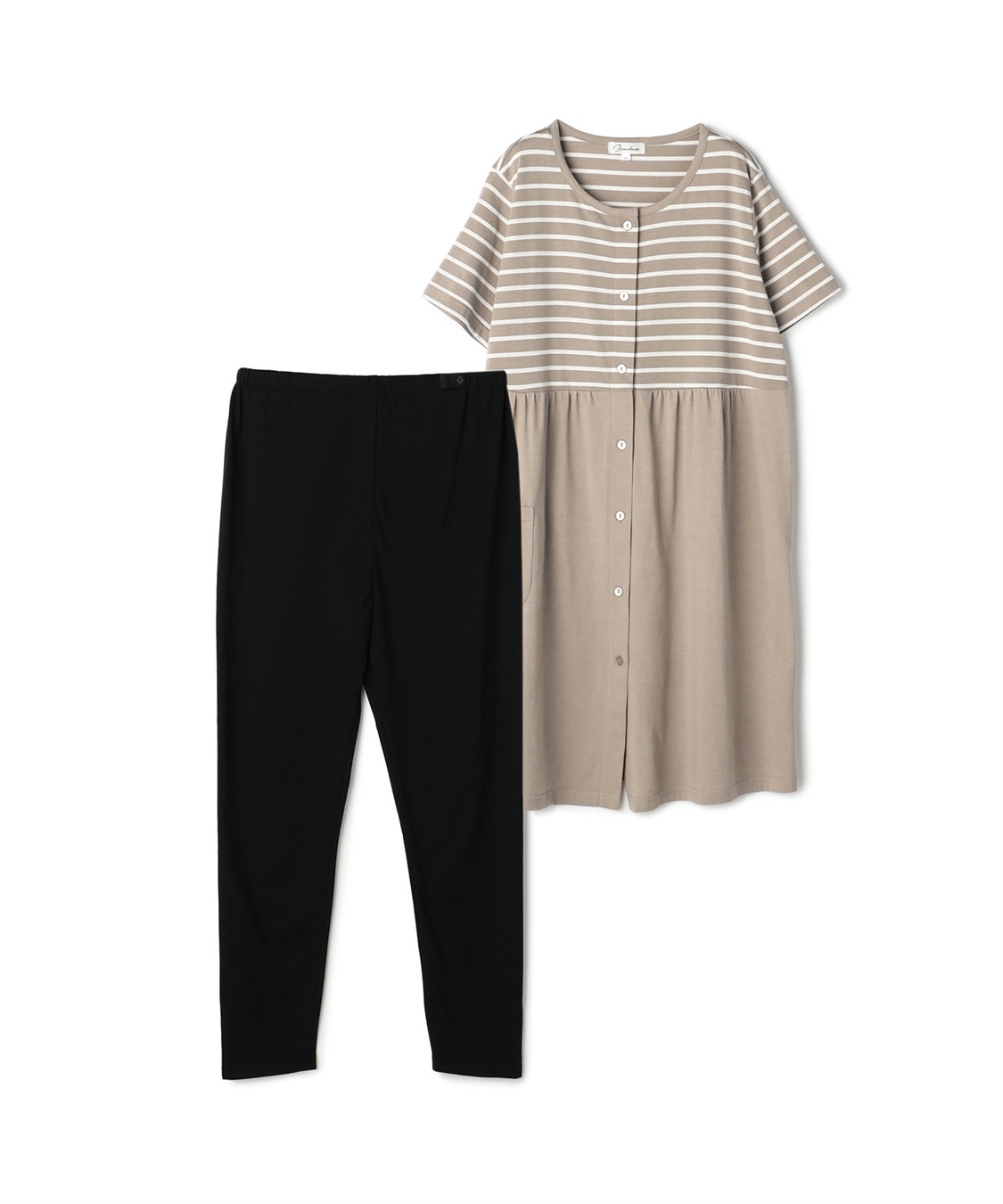 Rosemadame 上下セット天竺先染めボーダー＆無地 らくらく授乳半袖パジャマ（マタニティ～産後）_sub_17