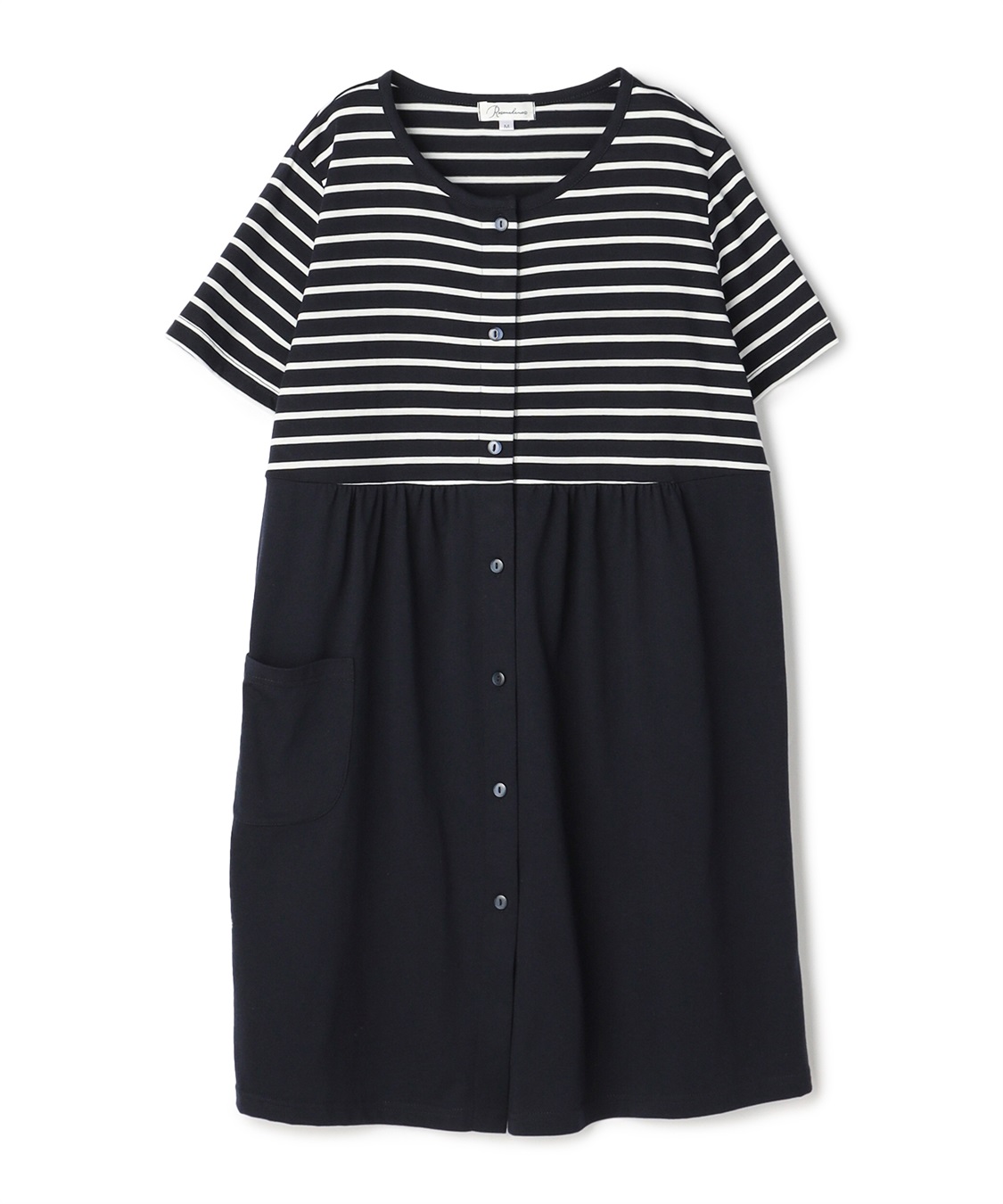 Rosemadame 上下セット天竺先染めボーダー＆無地 らくらく授乳半袖パジャマ（マタニティ～産後）_sub_18