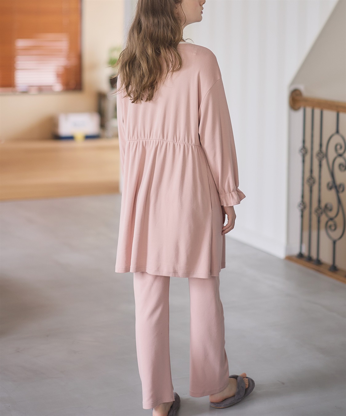 Rosemadame 【セット】ふわふわスムースパイピングネックパジャマ(産前・産後対応 マタニティ＆授乳服 ルームウェア)_sub_12