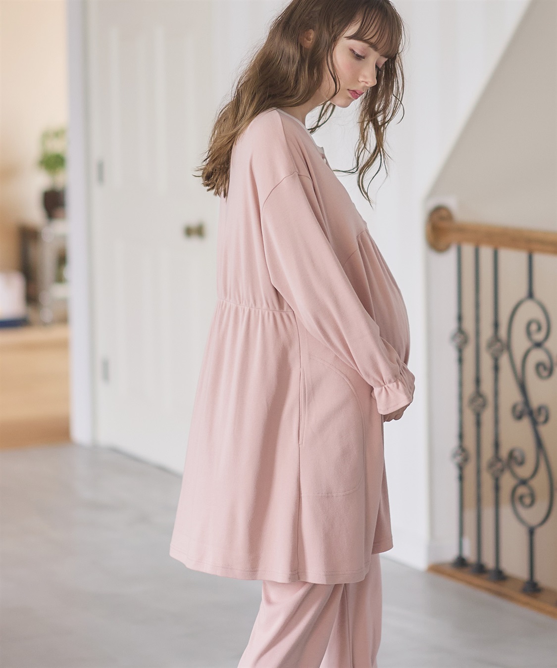 Rosemadame 【セット】ふわふわスムースパイピングネックパジャマ(産前・産後対応 マタニティ＆授乳服 ルームウェア)_sub_13