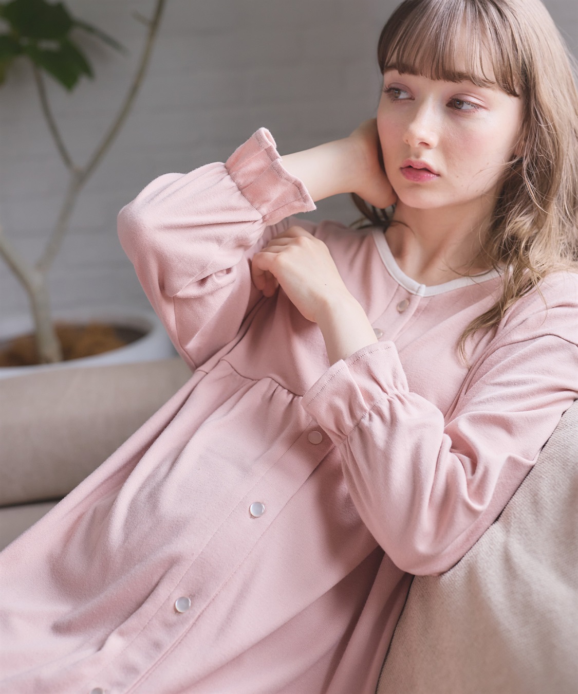 Rosemadame 【セット】ふわふわスムースパイピングネックパジャマ(産前・産後対応 マタニティ＆授乳服 ルームウェア)_sub_15