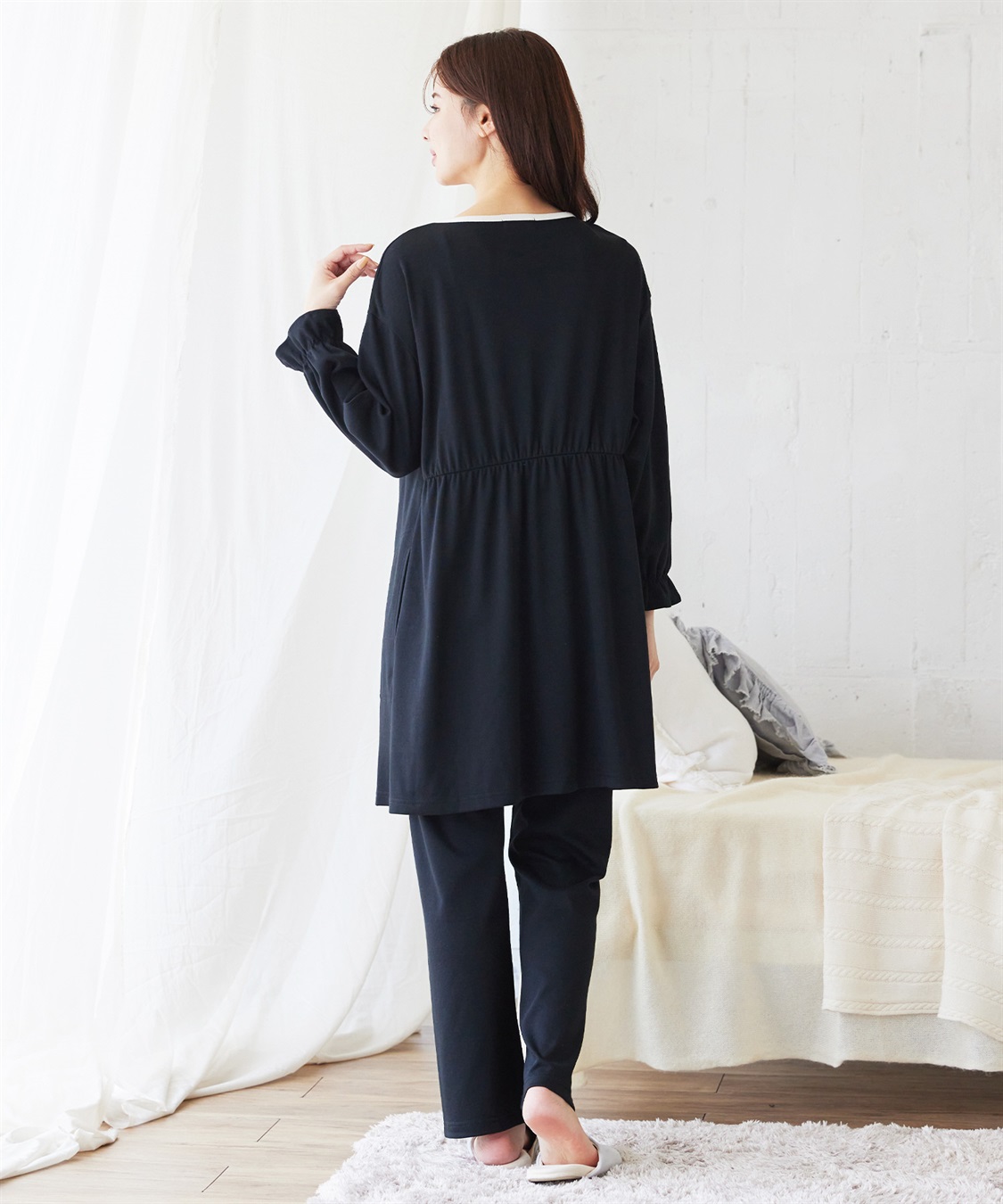 Rosemadame 【セット】ふわふわスムースパイピングネックパジャマ(産前・産後対応 マタニティ＆授乳服 ルームウェア)_sub_18