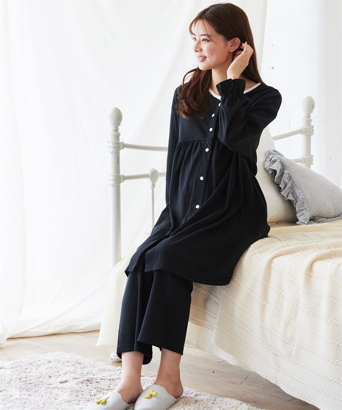 Rosemadame 【セット】ふわふわスムースパイピングネックパジャマ(産前・産後対応 マタニティ＆授乳服 ルームウェア)_sub_19