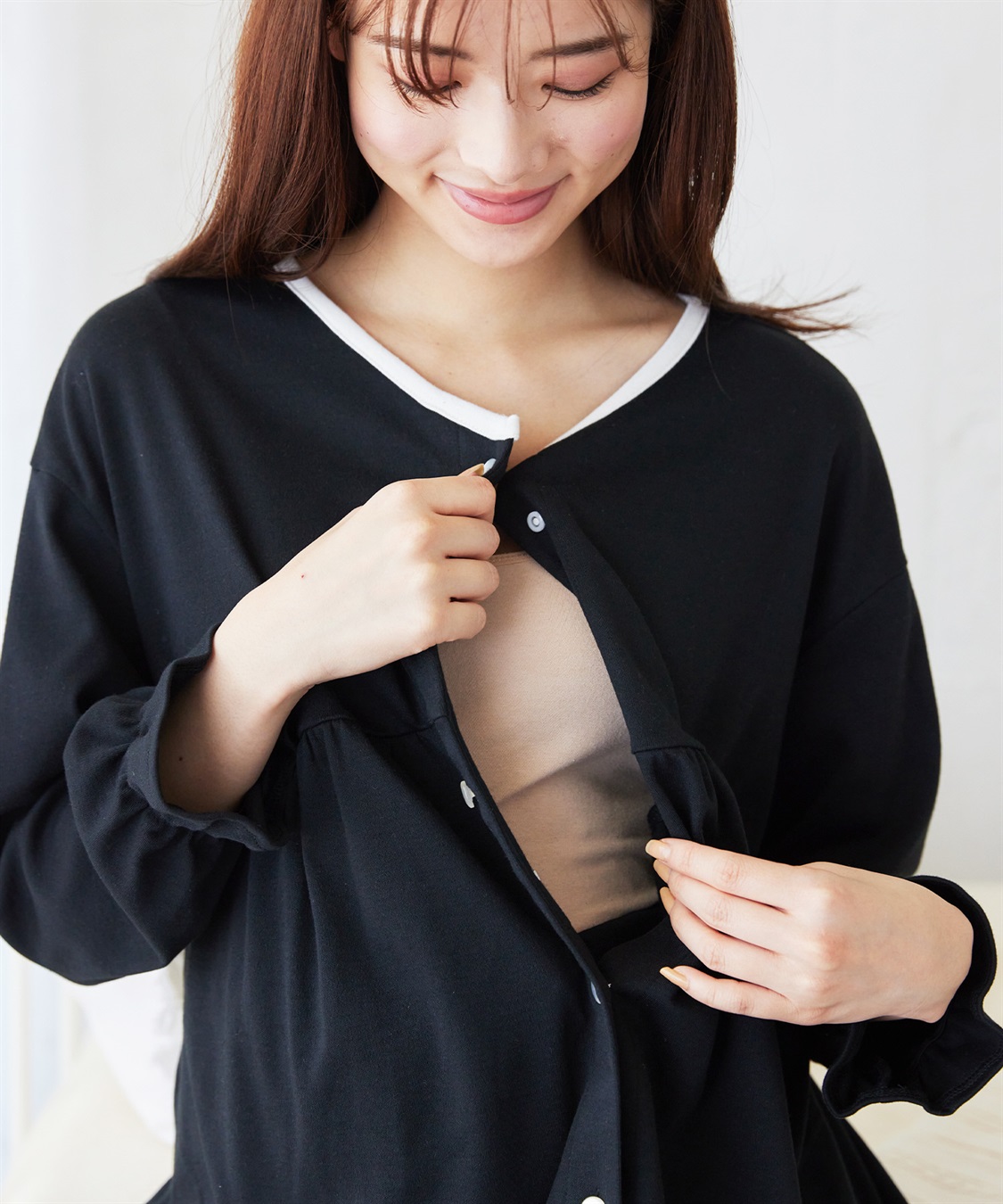 Rosemadame 【セット】ふわふわスムースパイピングネックパジャマ(産前・産後対応 マタニティ＆授乳服 ルームウェア)_sub_22