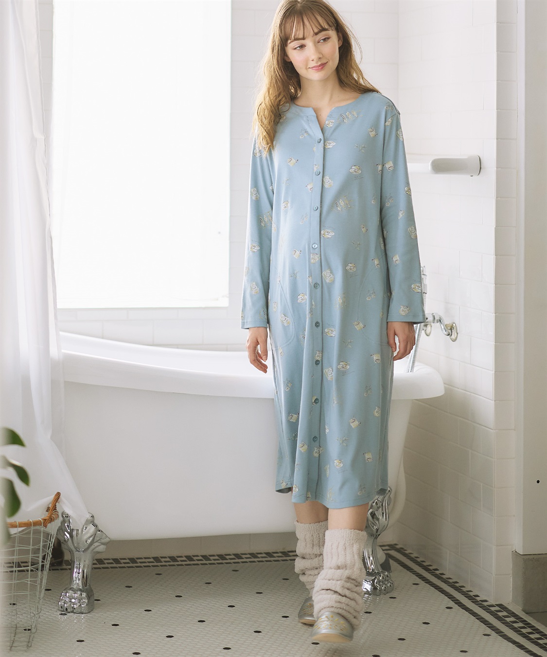 Rosemadame スムース素材ティータイムモチーフネグリジェ・パジャマ(産前・産後対応 マタニティ＆授乳服 ルームウェア)_sub_6