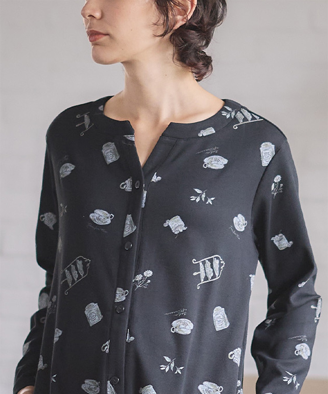 Rosemadame スムース素材ティータイムモチーフネグリジェ・パジャマ(産前・産後対応 マタニティ＆授乳服 ルームウェア)_sub_12