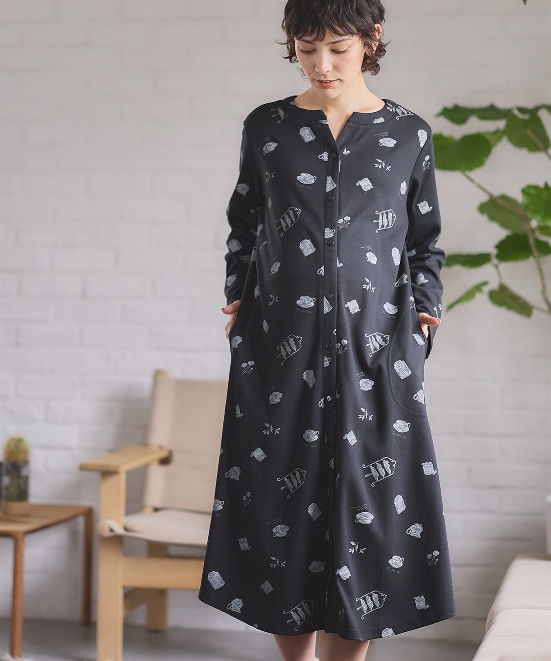 Rosemadame スムース素材ティータイムモチーフネグリジェ・パジャマ(産前・産後対応 マタニティ＆授乳服 ルームウェア)_sub_19