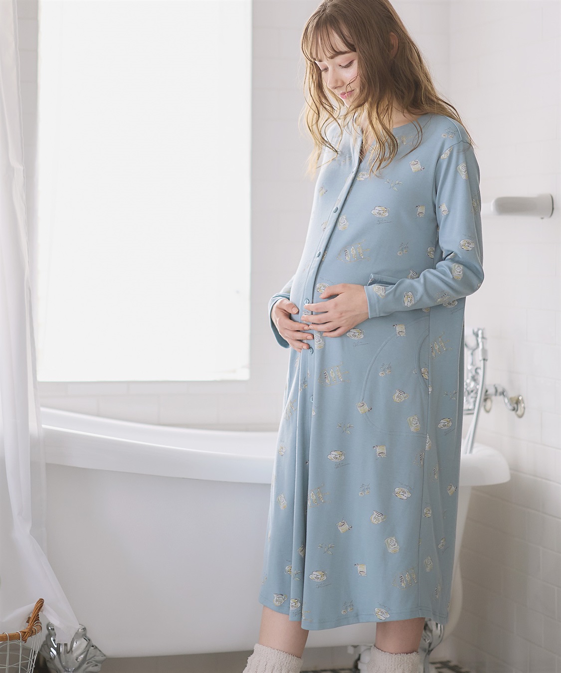 Rosemadame スムース素材ティータイムモチーフネグリジェ・パジャマ(産前・産後対応 マタニティ＆授乳服 ルームウェア)_sub_21