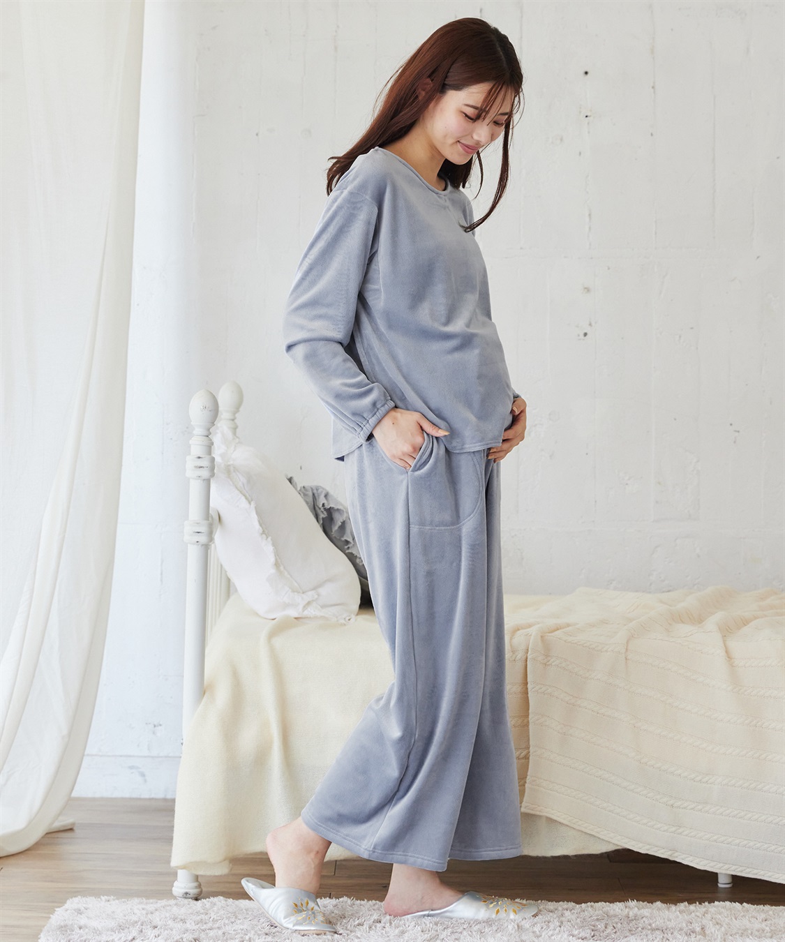 Rosemadame 【セット】ベロアルームウェア(産前・産後対応 マタニティ＆授乳服 パジャマ)_sub_2