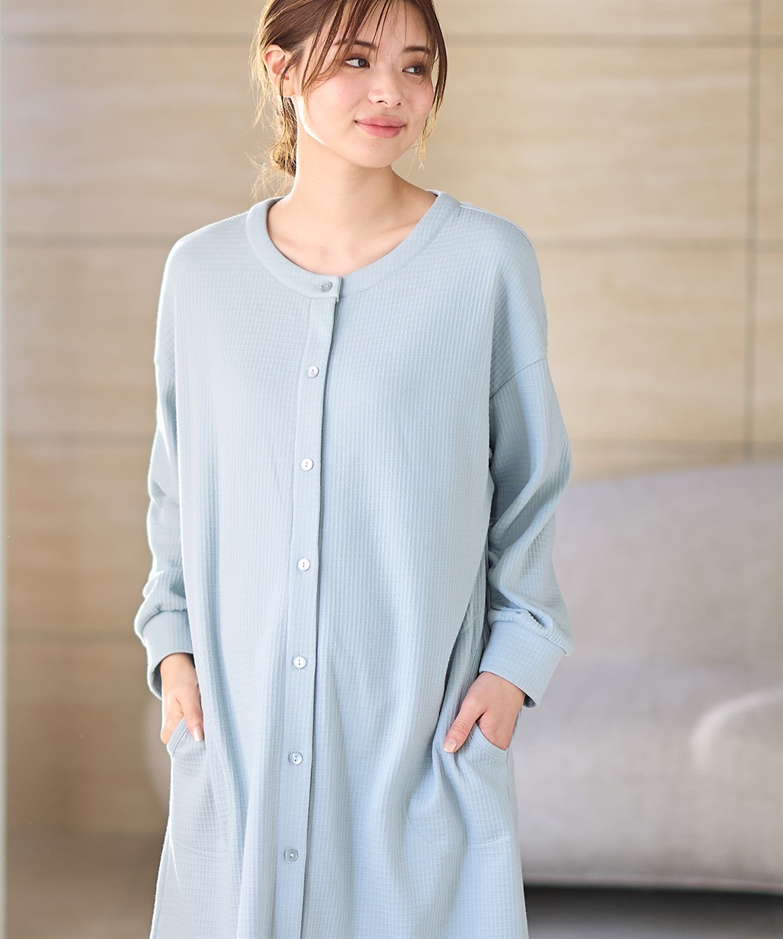 Rosemadame ワッフルフェイス裏起毛×スムースパジャマ_sub_2