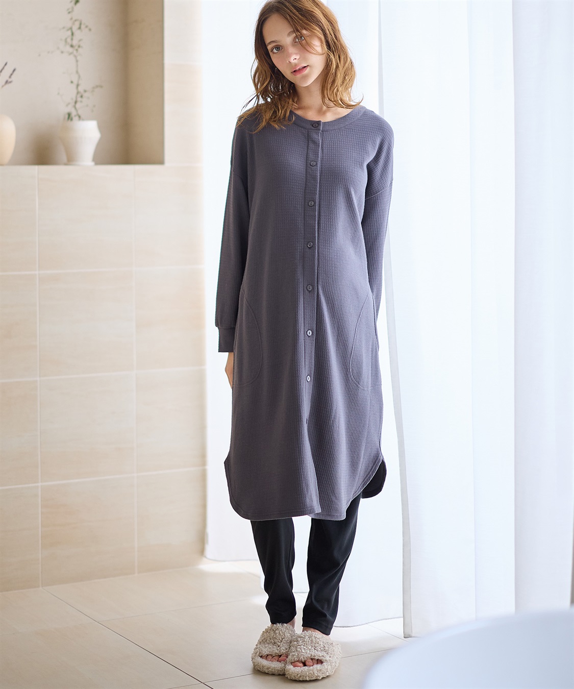 Rosemadame ワッフルフェイス裏起毛×スムースパジャマ_sub_5