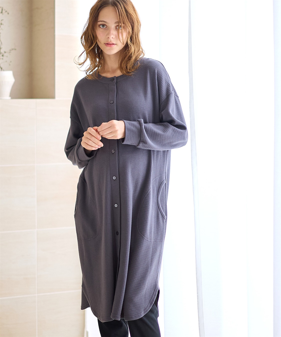 Rosemadame ワッフルフェイス裏起毛×スムースパジャマ_sub_7