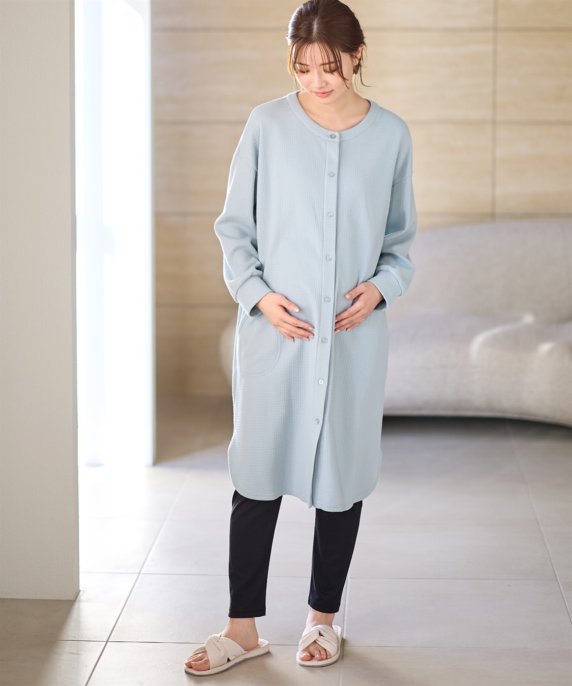 Rosemadame ワッフルフェイス裏起毛×スムースパジャマ_sub_21