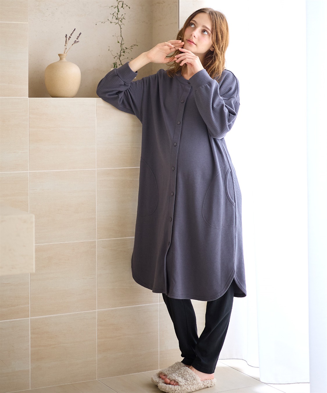 Rosemadame ワッフルフェイス裏起毛×スムースパジャマ_sub_24